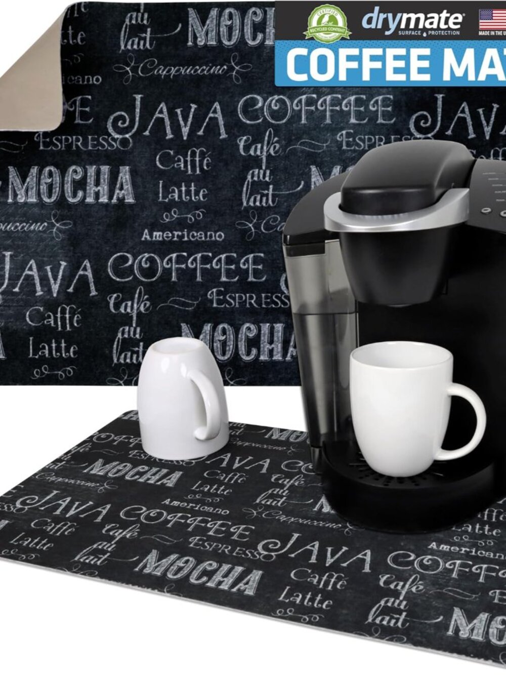 Coffee Maker Mat, Coffee Station Bar Accessory Protects Kitchen Countertops From